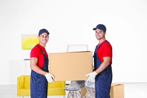 Careful wrapping of fragile household items for relocation