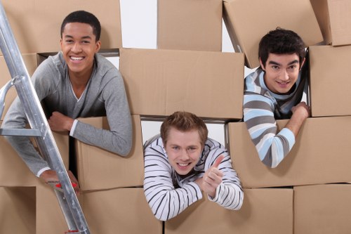 Local removals team working in a Maida Hill residential street