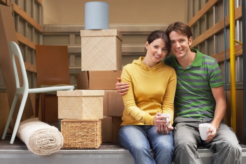 Removals van moving household items in Maida Hill