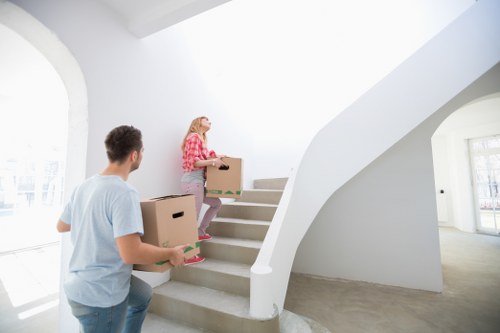Moving van and team preparing for a house removal in Maida Hill